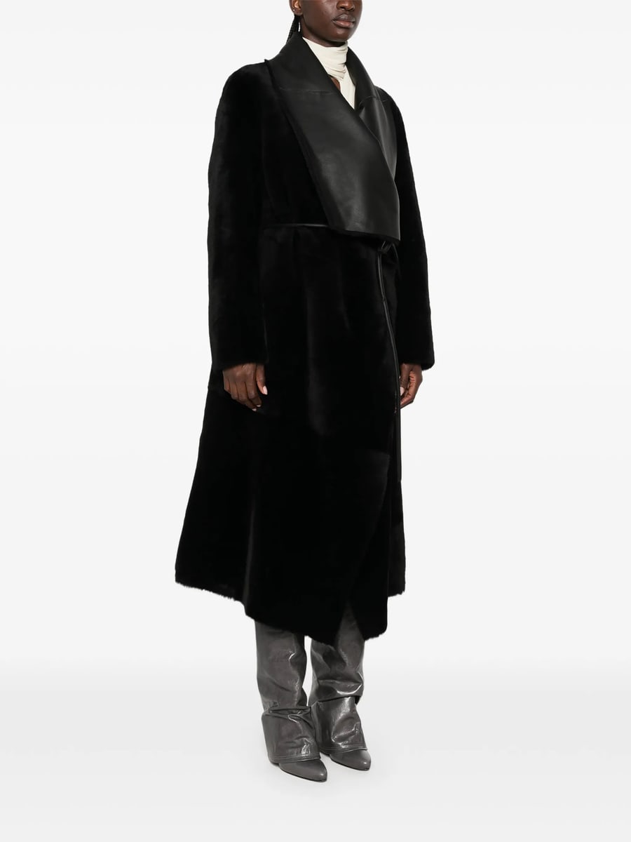 Blancha Blancha Leather-panelled Shearling Coat, view 4