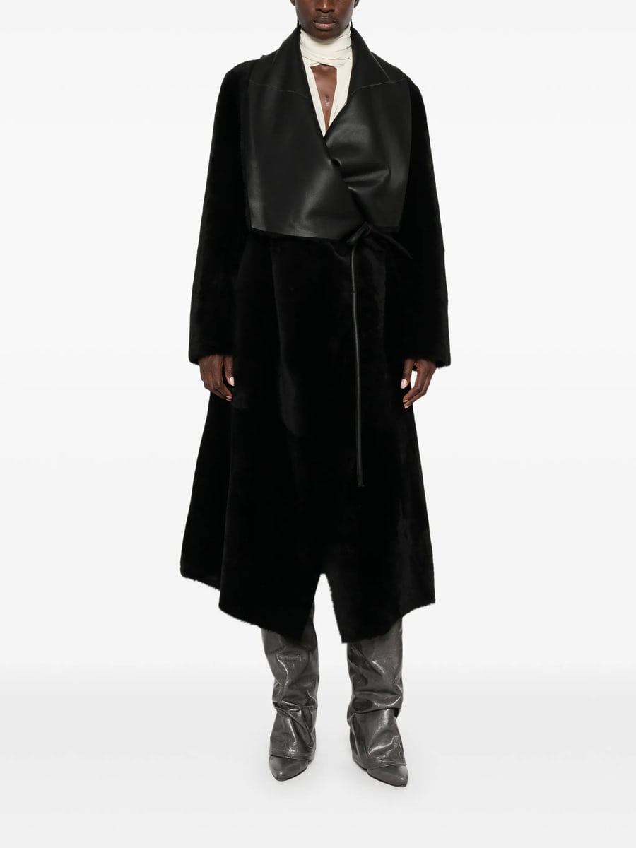 Blancha Blancha Leather-panelled Shearling Coat, view 5