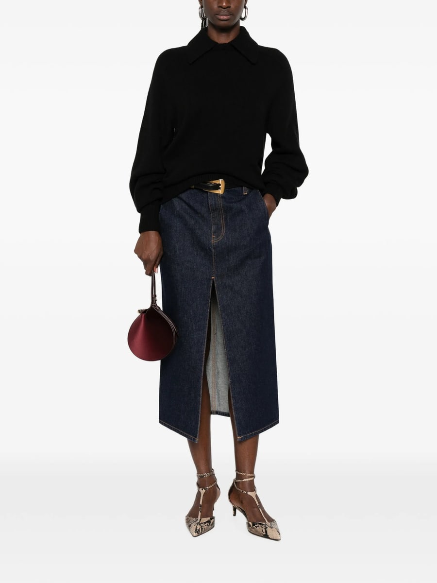 Khaite Khaite Jackson Collared Raglan-sleeve Sweater, view 4