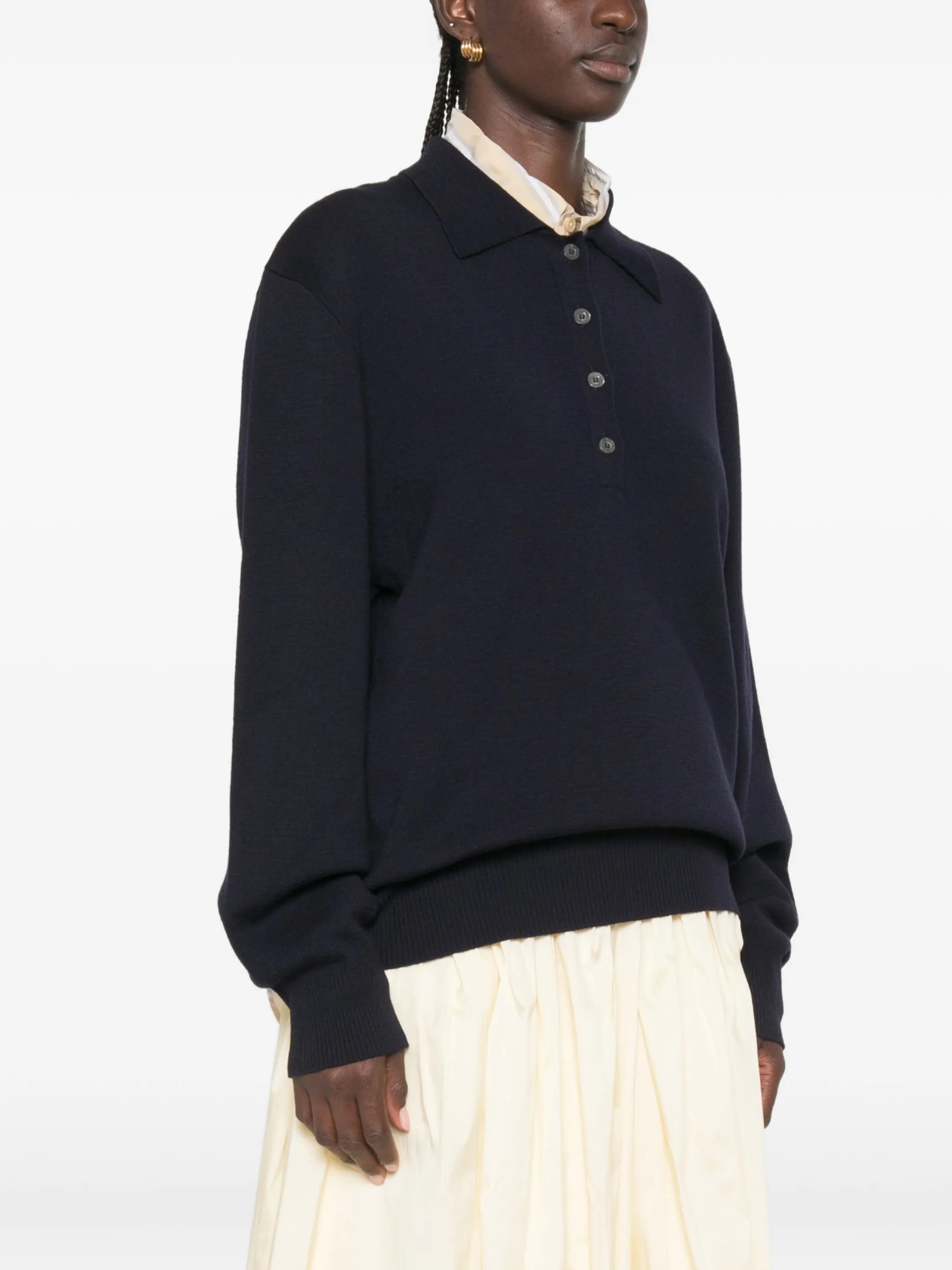 Rohe Rohe Button-placket Polo Sweater, view 2