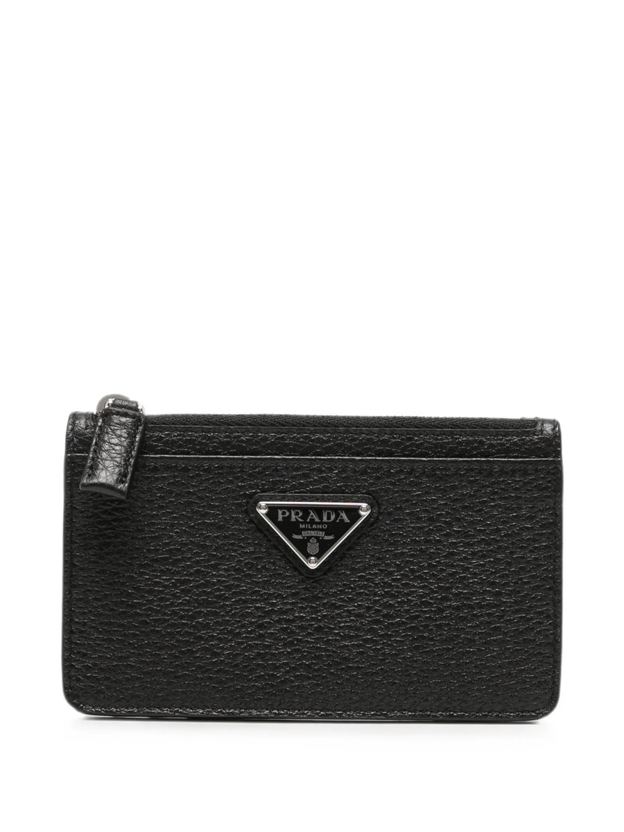 Prada Prada Logo-plaque Leather Cardholder