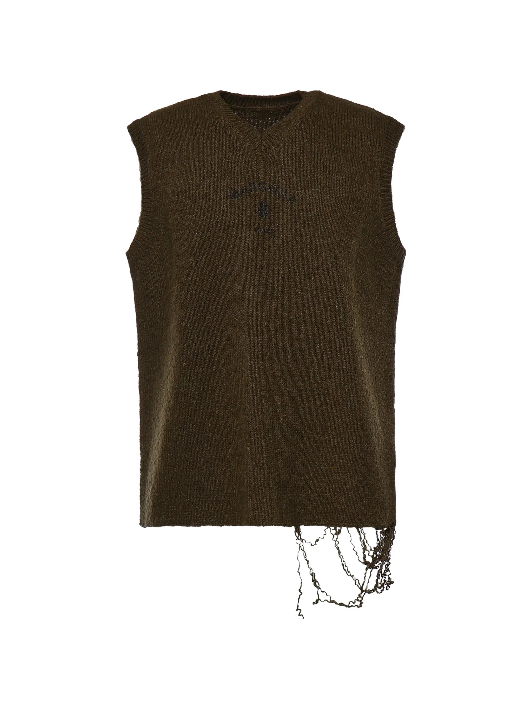 MM6 Maison Margiela Mm6 Maison Margiela Distressed V-neck Sweater