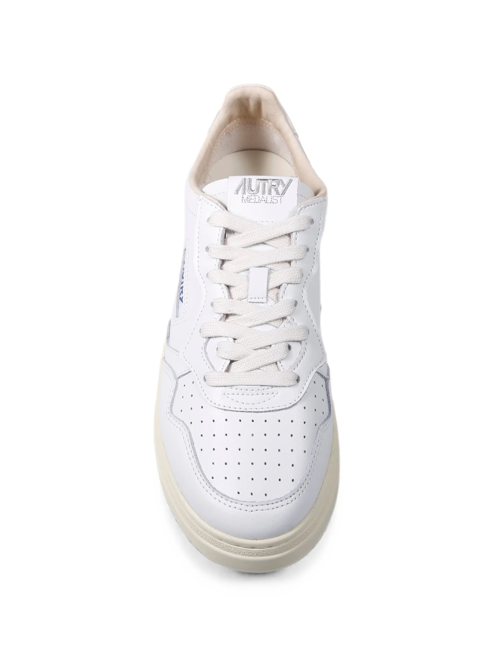 Autry Autry Medalist Low Sneakers In White Leather And Snow White Suede, view 2
