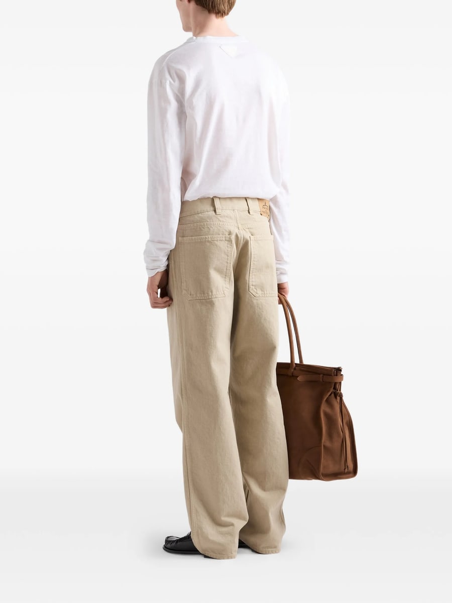 Prada Prada Logo-plaque Straight-leg Jeans, view 2