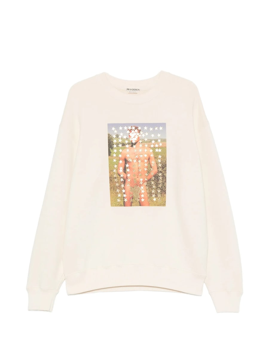 JW Anderson Jw Anderson Graphic-print Star-patch Sweatshirt