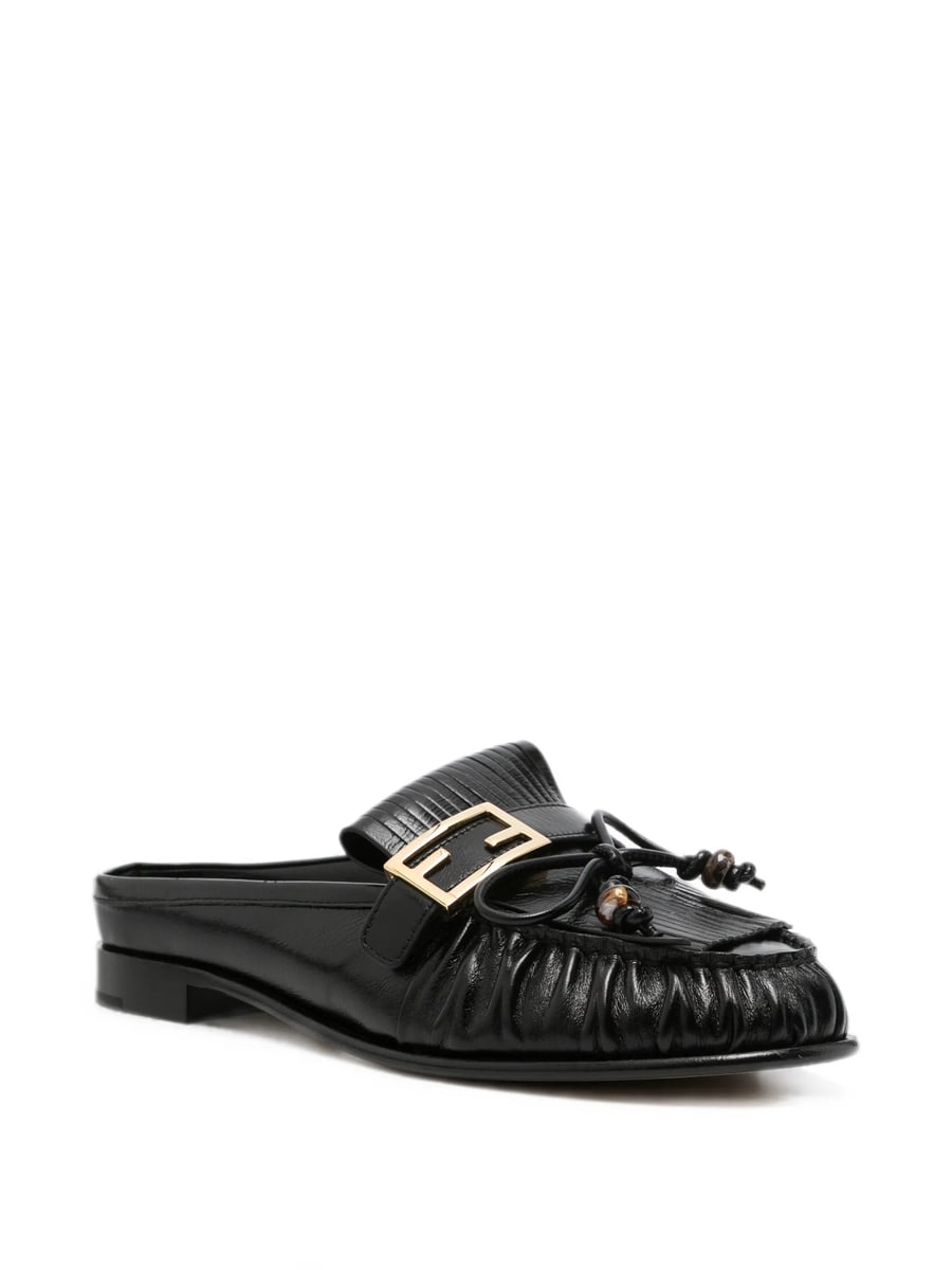 Fendi Fendi O'Lock Fringed Mules, view 4