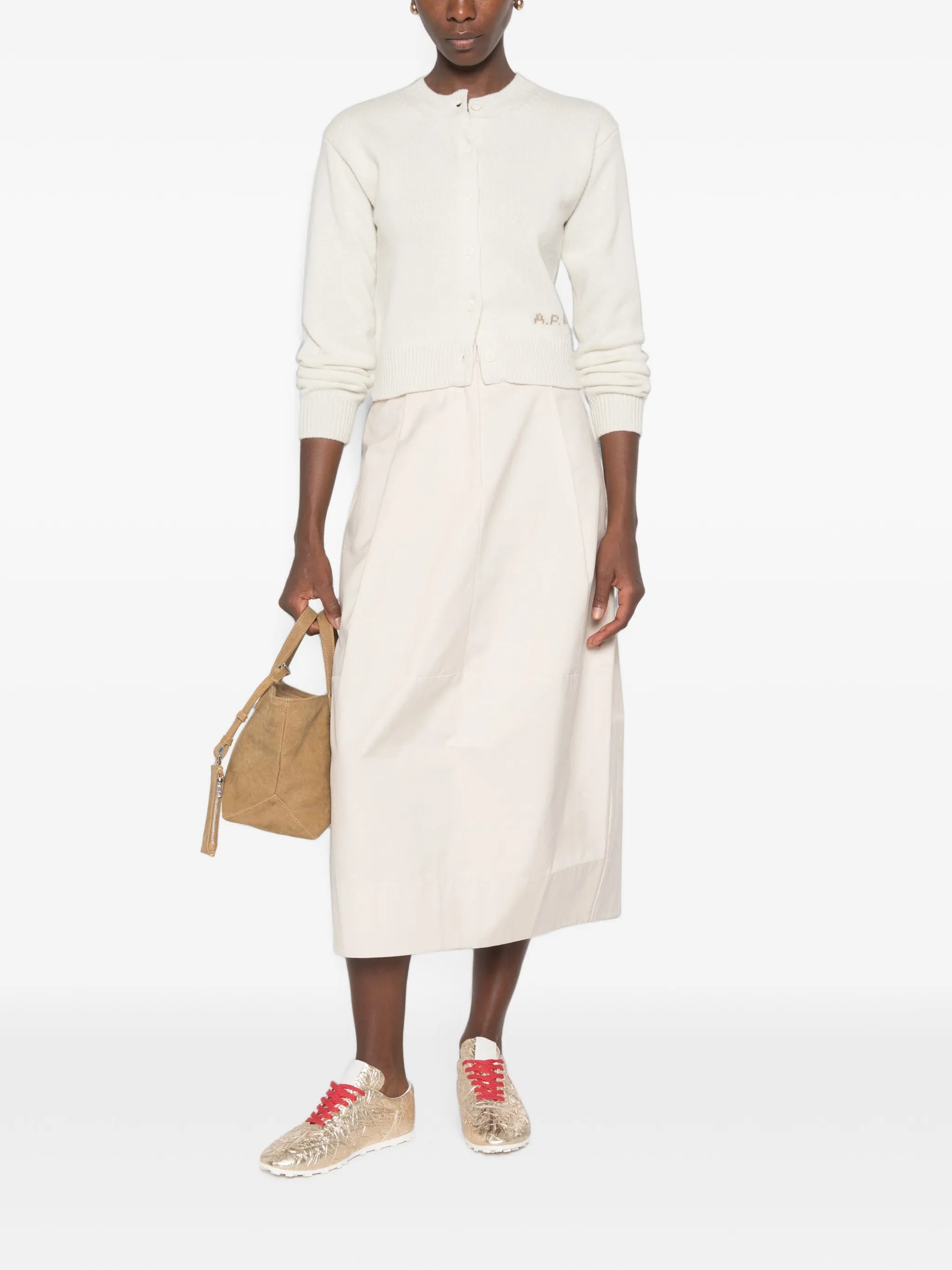 A.P.C. A.p.c. Logo-embroidered Ribbed-trim Cardigan, view 2