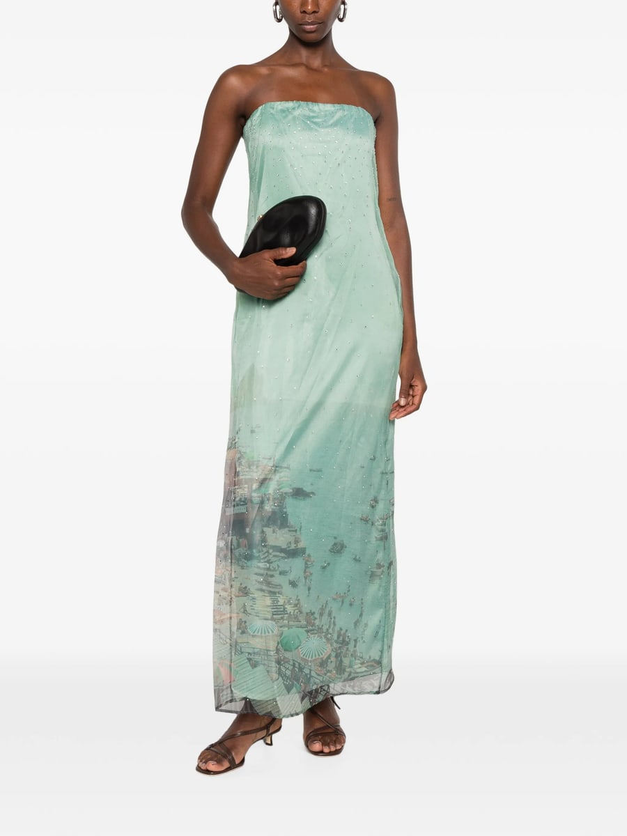 Staud Staud Amara Strapless Maxi Dress, view 3
