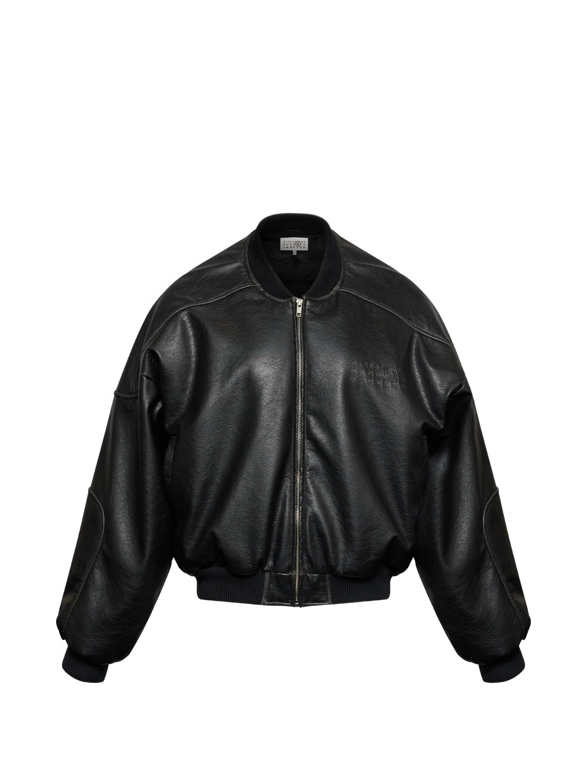 MM6 Maison Margiela Mm6 Maison Margiela Faux Leather Jacket With Rib-knit Trim