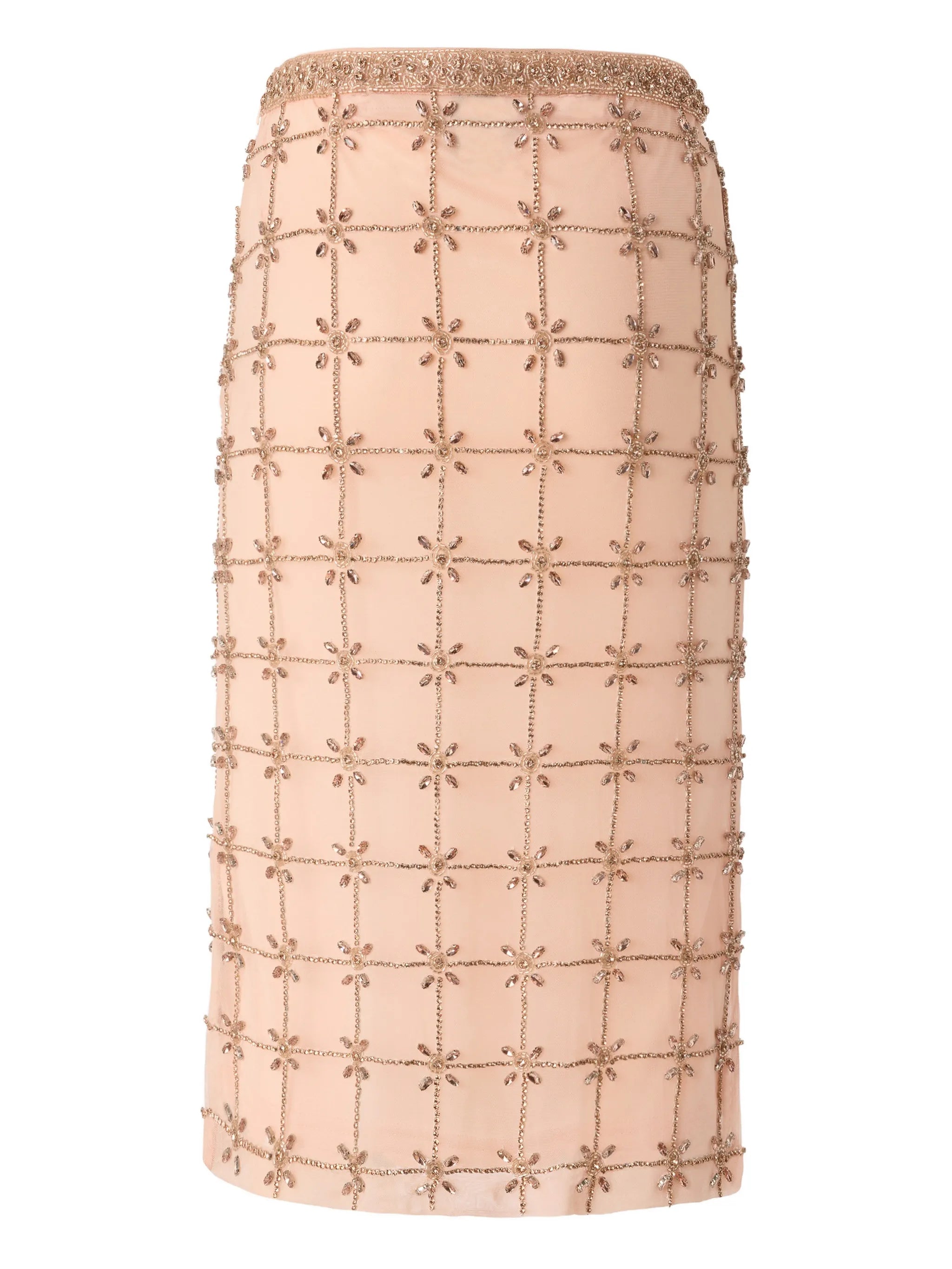 Pinko Pinko Mesh Calf-length Skirt With Crystals, view 2