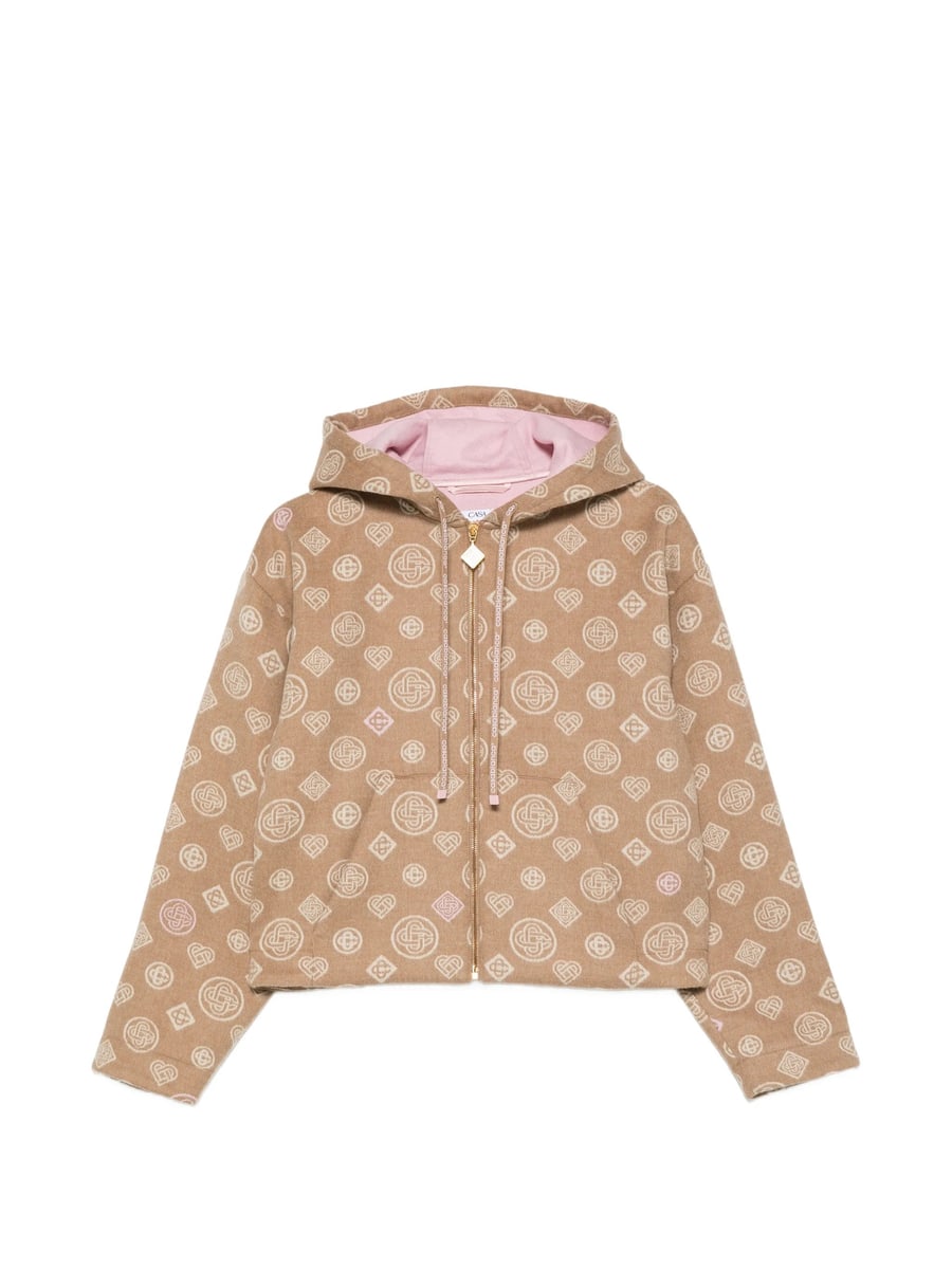 Casablanca Casablanca Monogram-pattern Wool Hoodie
