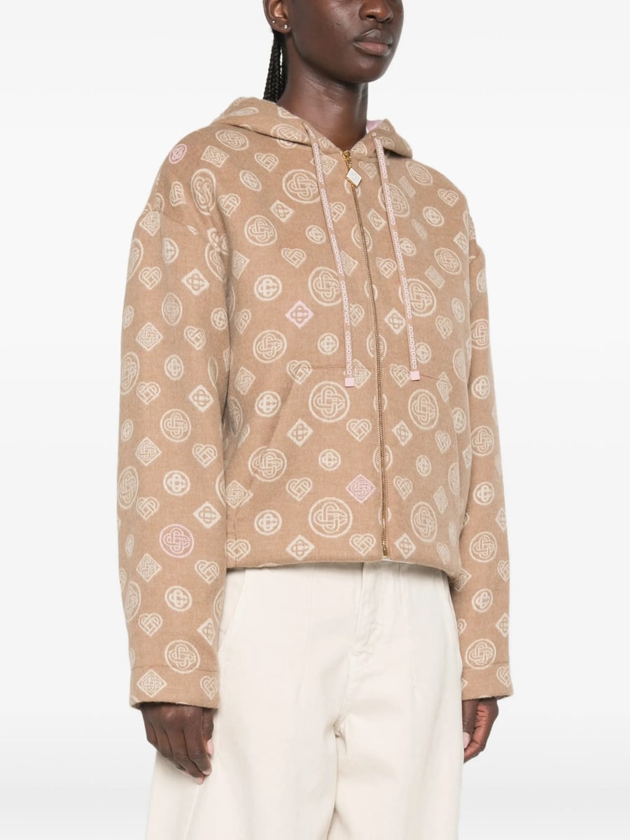 Casablanca Casablanca Monogram-pattern Wool Hoodie, view 2