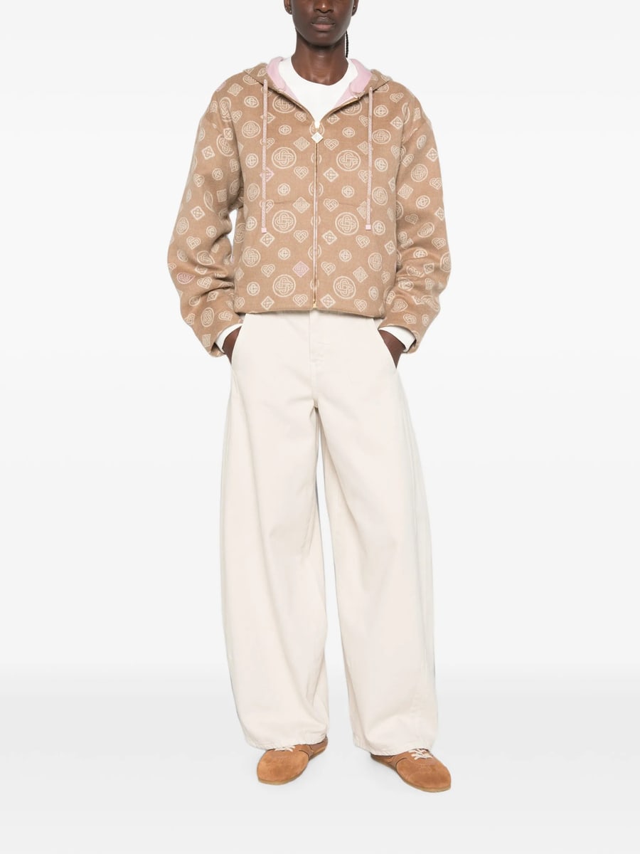 Casablanca Casablanca Monogram-pattern Wool Hoodie, view 4