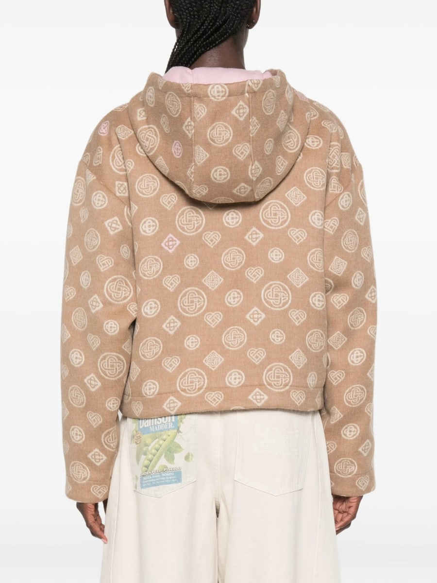 Casablanca Casablanca Monogram-pattern Wool Hoodie, view 5