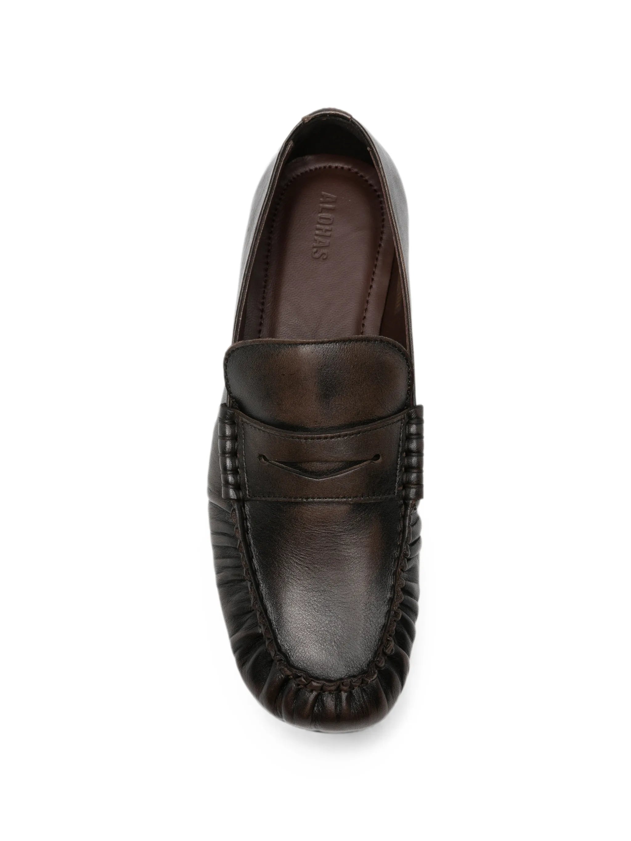 Alohas Alohas Gathered Penny-slot Loafers, view 2