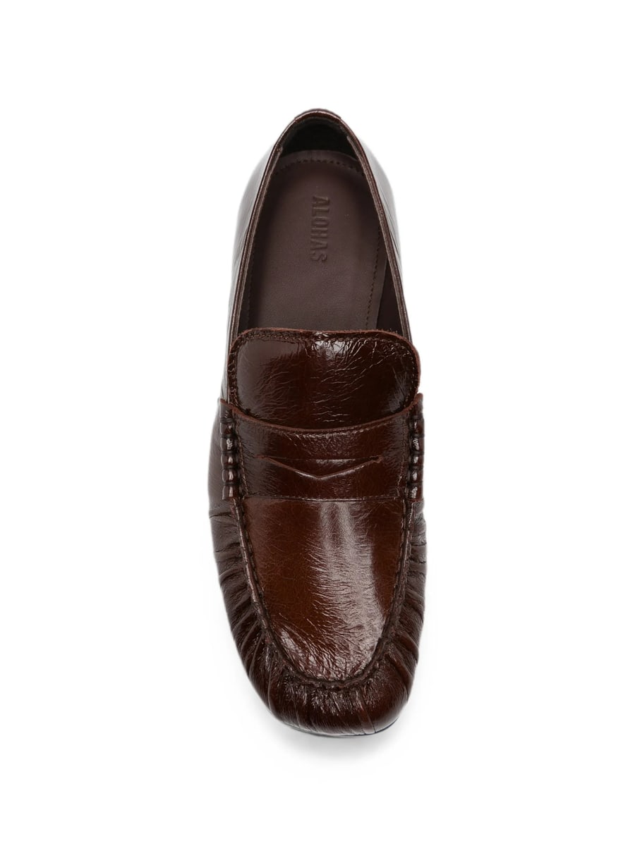 Alohas Alohas Ruched Penny-slot Loafers, view 2