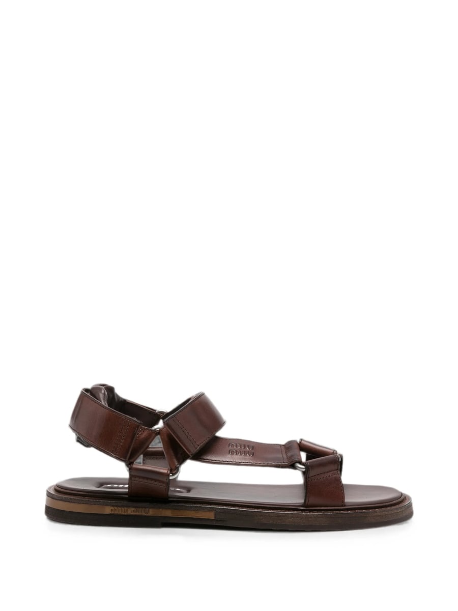 Miu Miu Miu Miu Touch-strap Leather Sandals