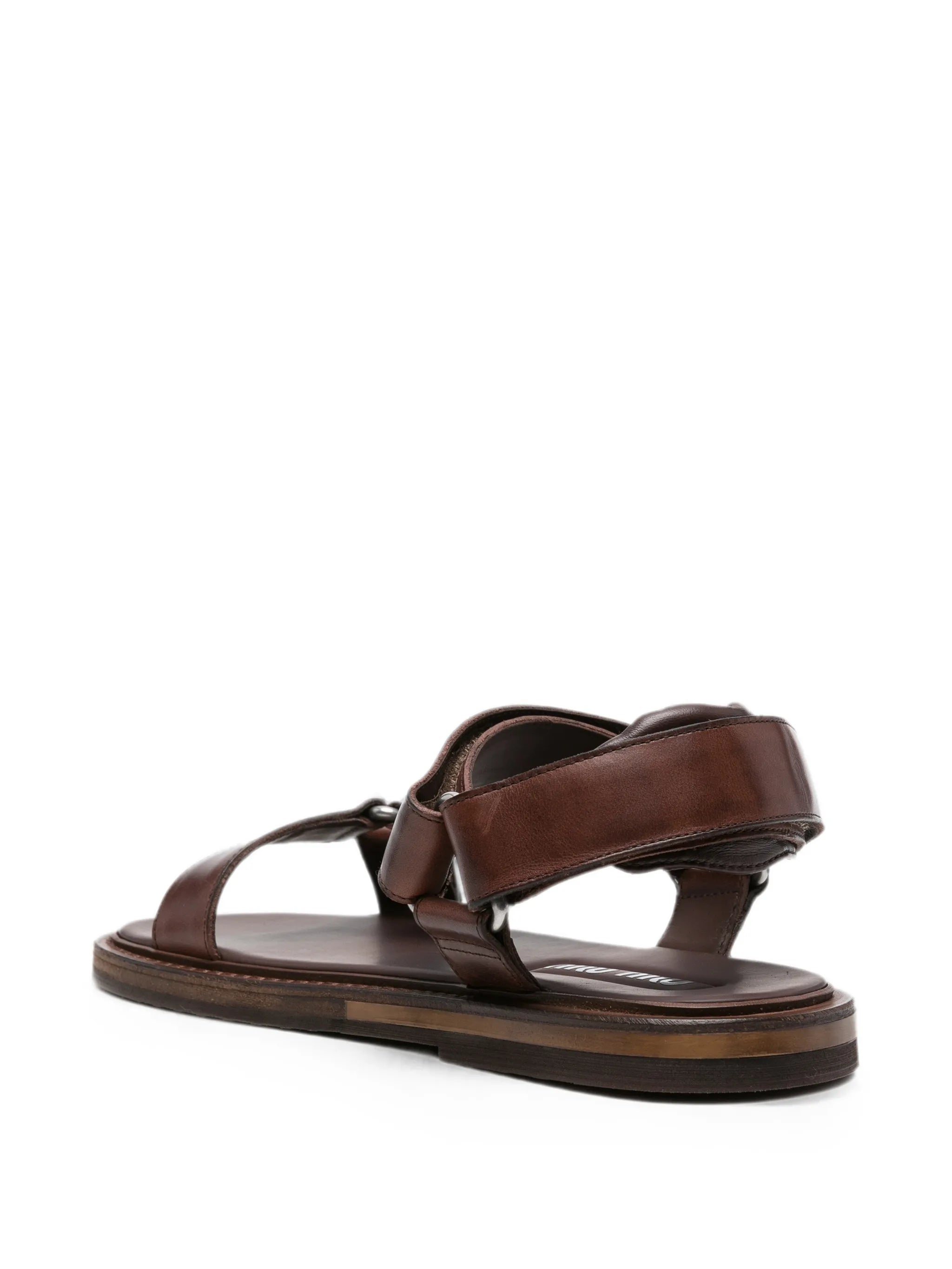 Miu Miu Miu Miu Touch-strap Leather Sandals, view 2