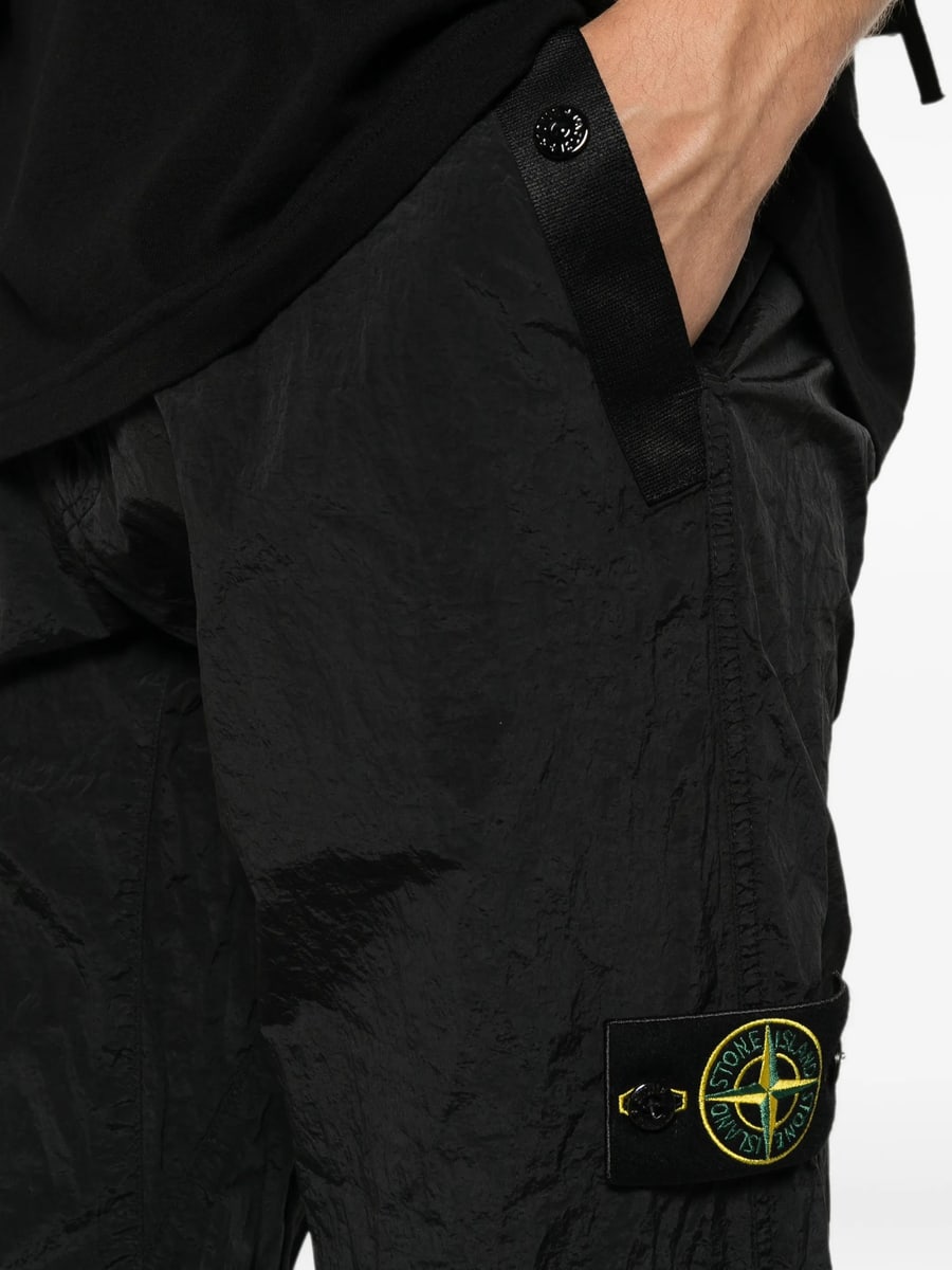 Stone Island Stone Island Logo-patch Crinkled Track Pants, view 3