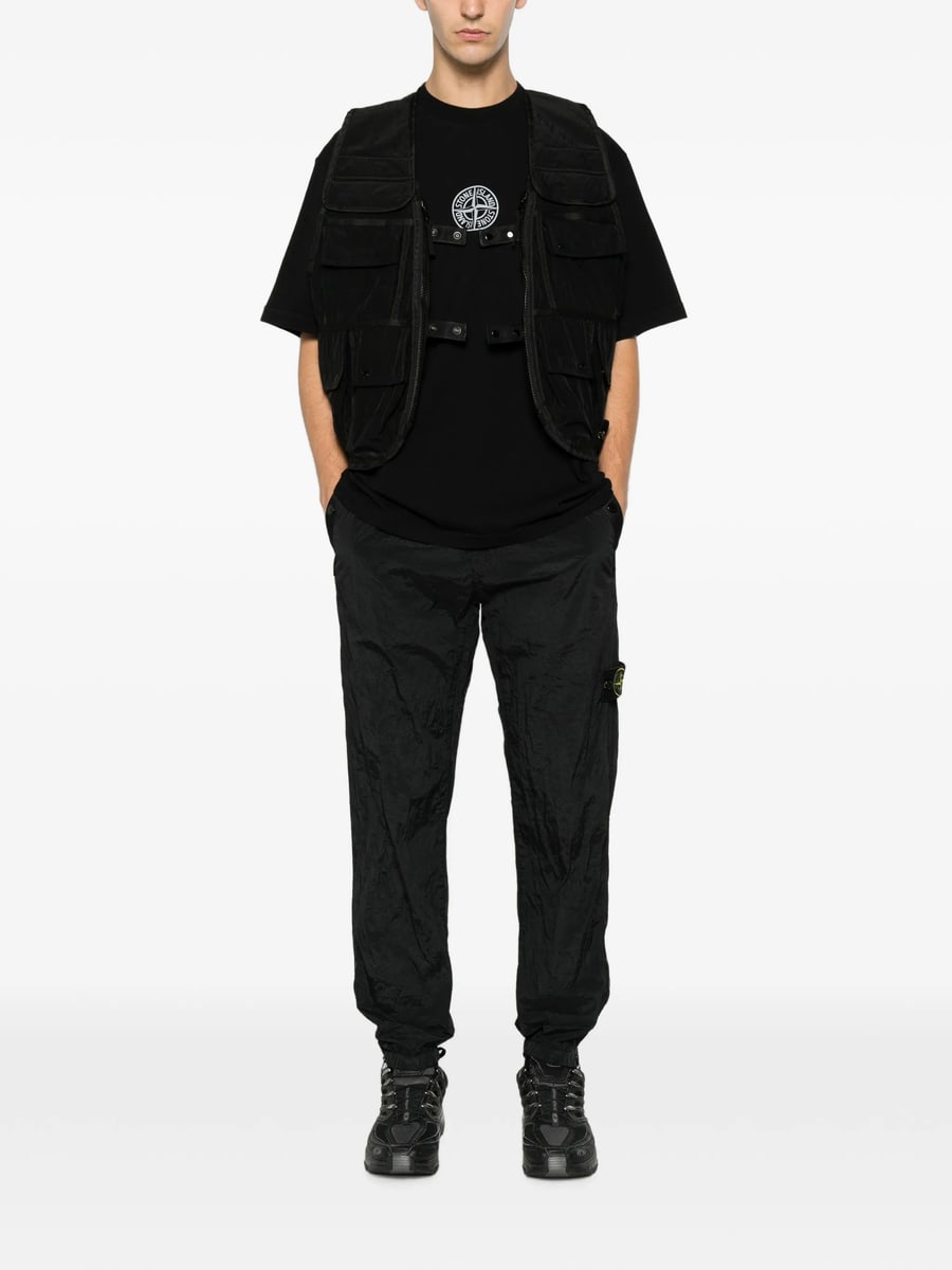 Stone Island Stone Island Logo-patch Crinkled Track Pants, view 4