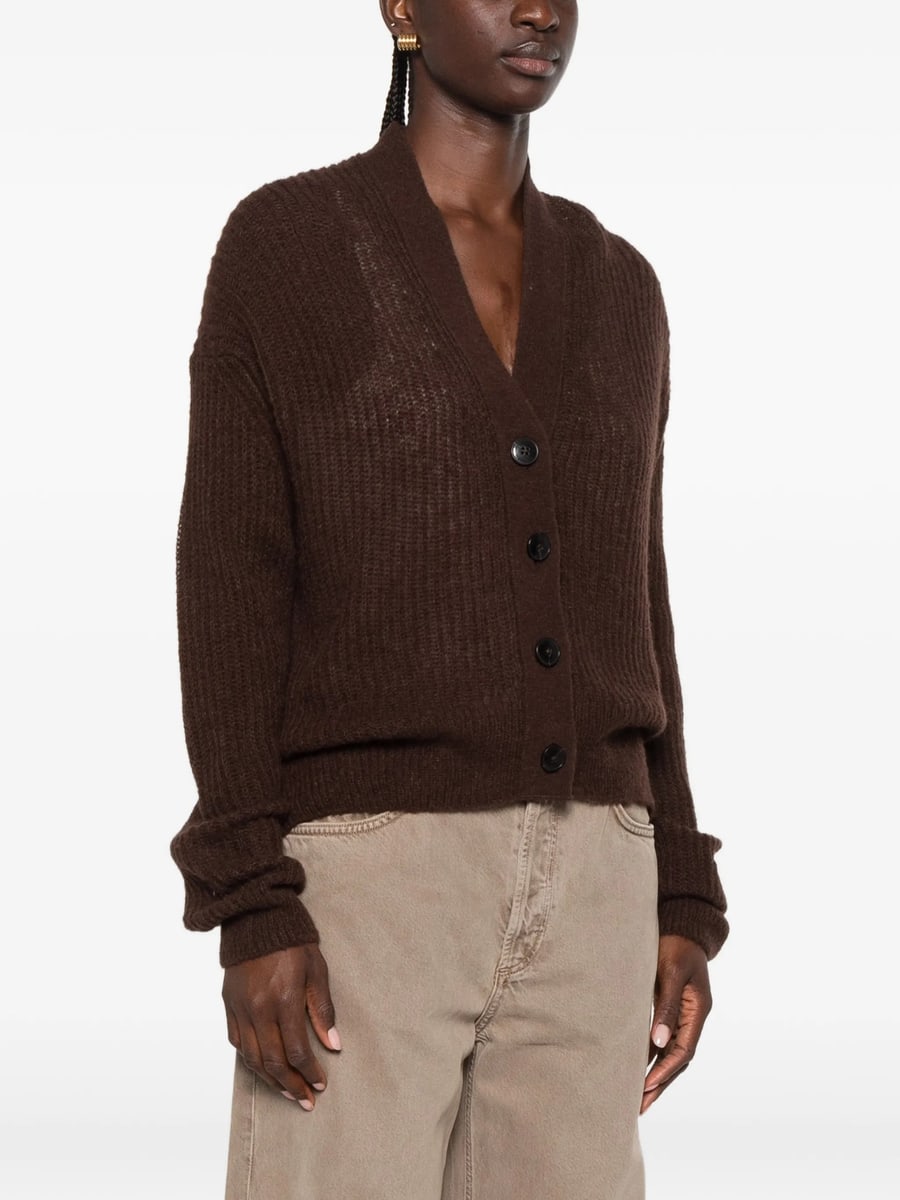 Closed Closed Ribbed-knit V-neck Cardigan, view 5