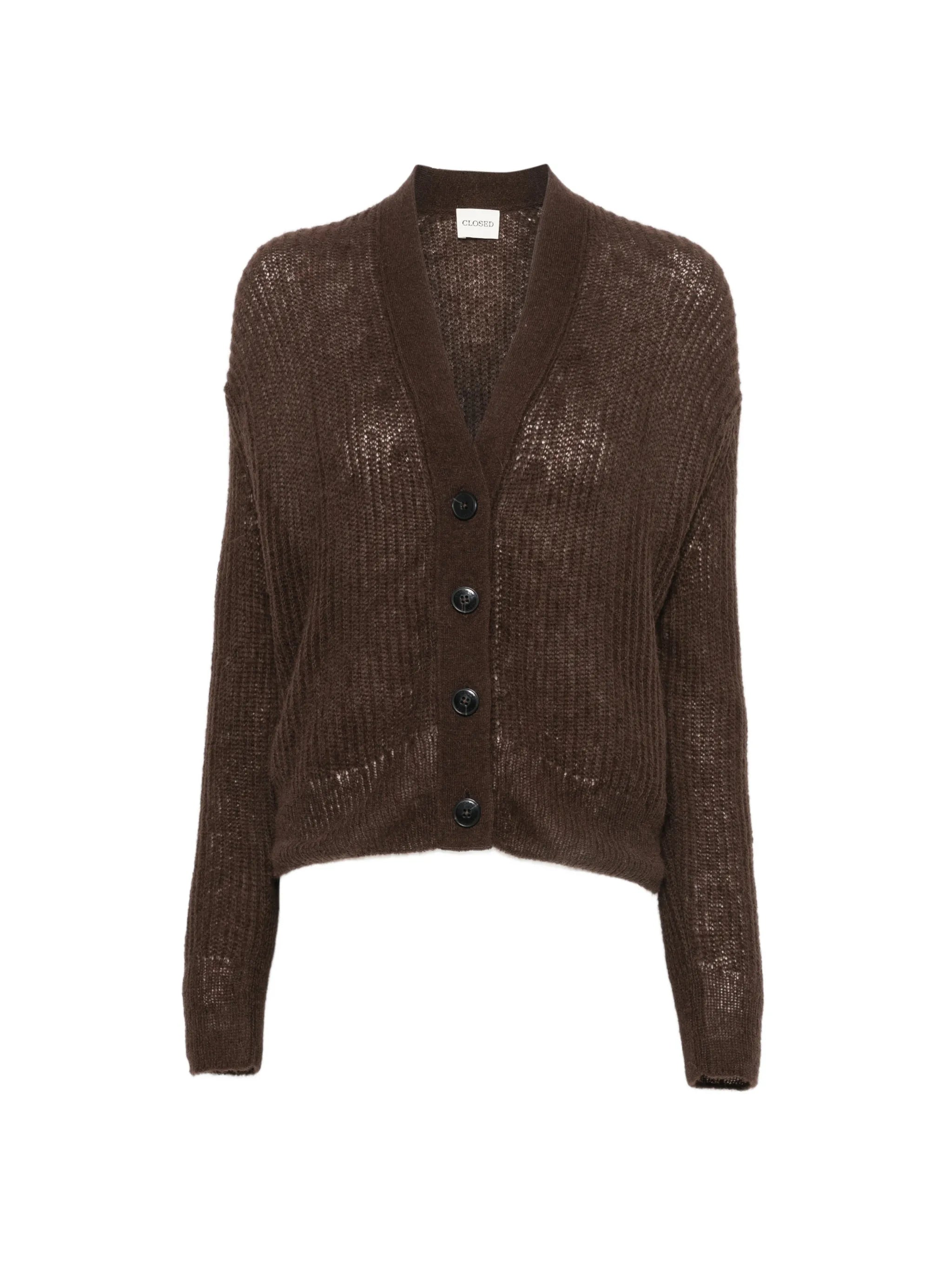 Closed Closed Ribbed-knit V-neck Cardigan