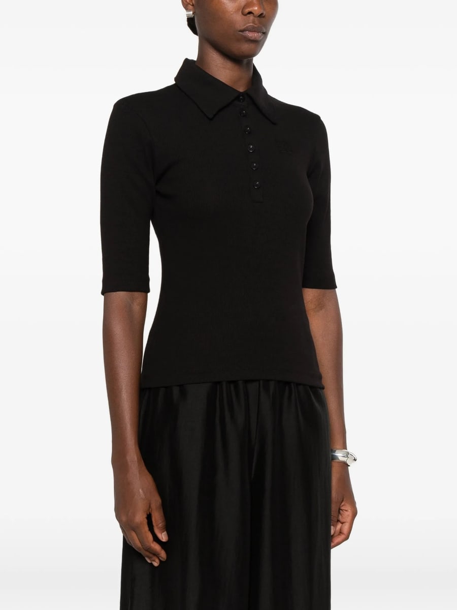 Gestuz Gestuz Drew Ribbed-knit Polo Shirt, view 2