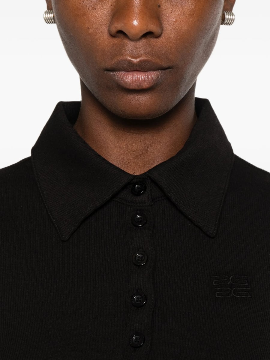 Gestuz Gestuz Drew Ribbed-knit Polo Shirt, view 3