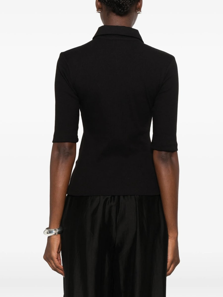 Gestuz Gestuz Drew Ribbed-knit Polo Shirt, view 4