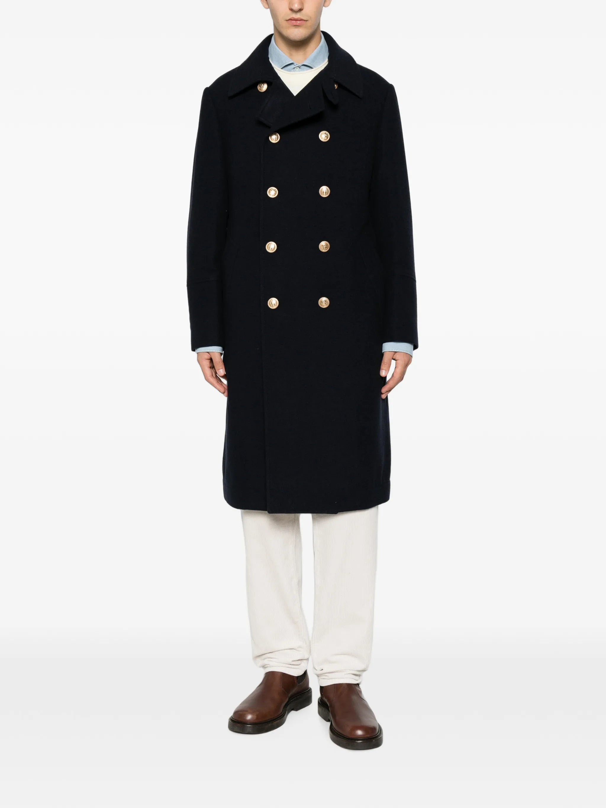 Brunello Cucinelli Brunello Cucinelli Double-breasted Crest-button Coat, view 2