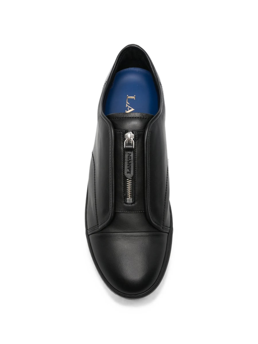 Lanvin Lanvin Zip-front Leather Sneakers, view 3