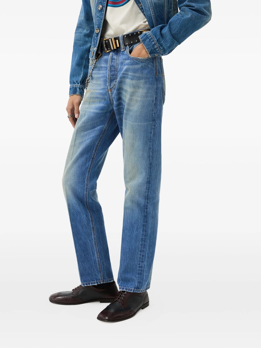 Versace Versace Distressed Straight Jeans, view 2