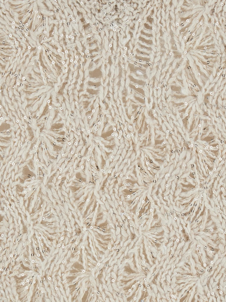 Brunello Cucinelli Brunello Cucinelli Sequin-embellished Open-knit Top, view 3