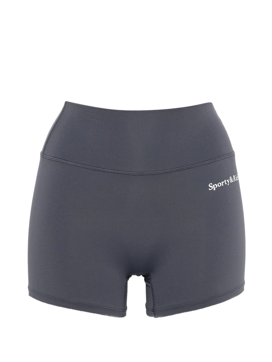 Sporty & Rich Sporty & Rich Logo-print High-waisted Shorts