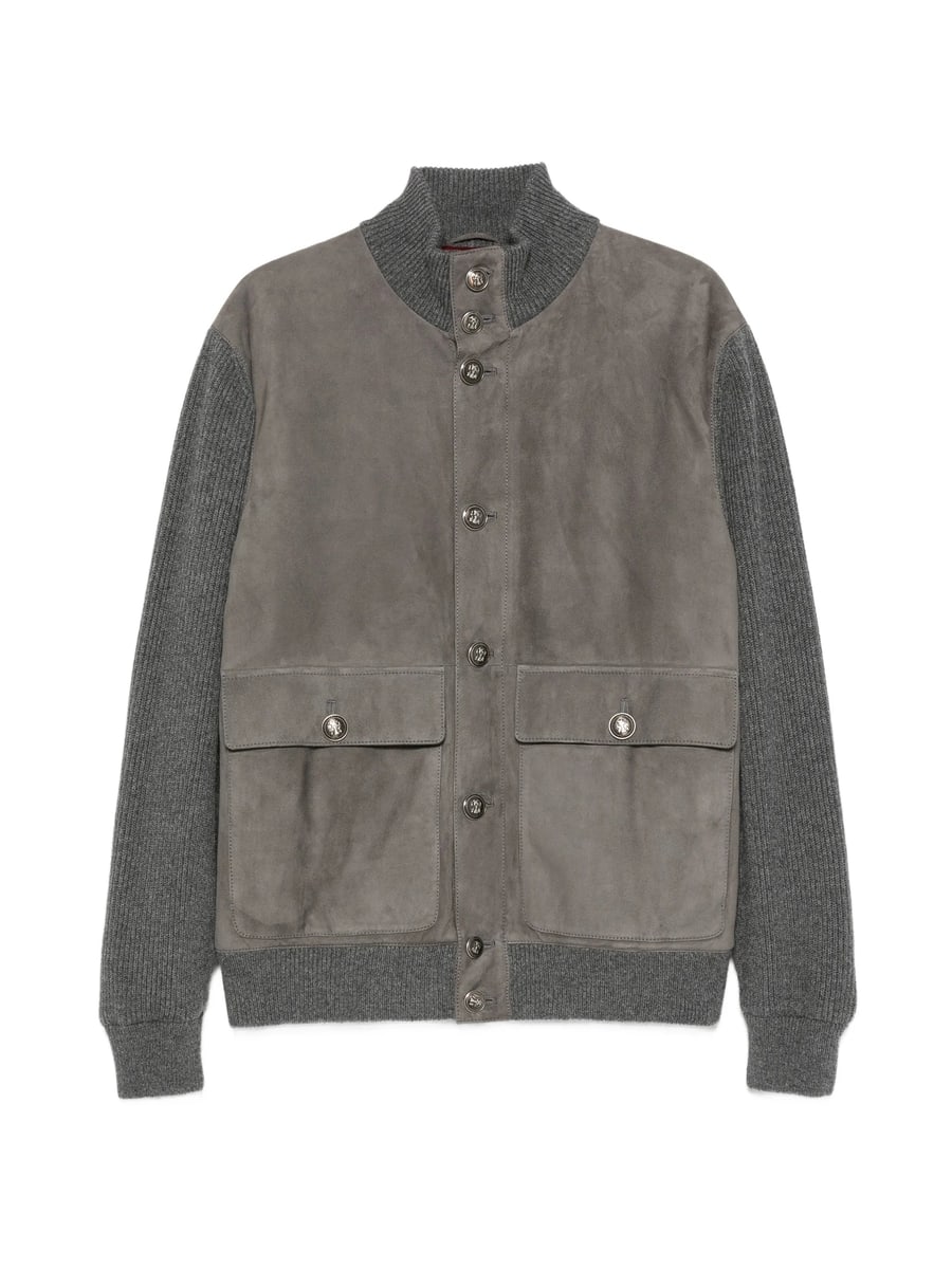 Brunello Cucinelli Brunello Cucinelli Suede-panel Ribbed Jacket