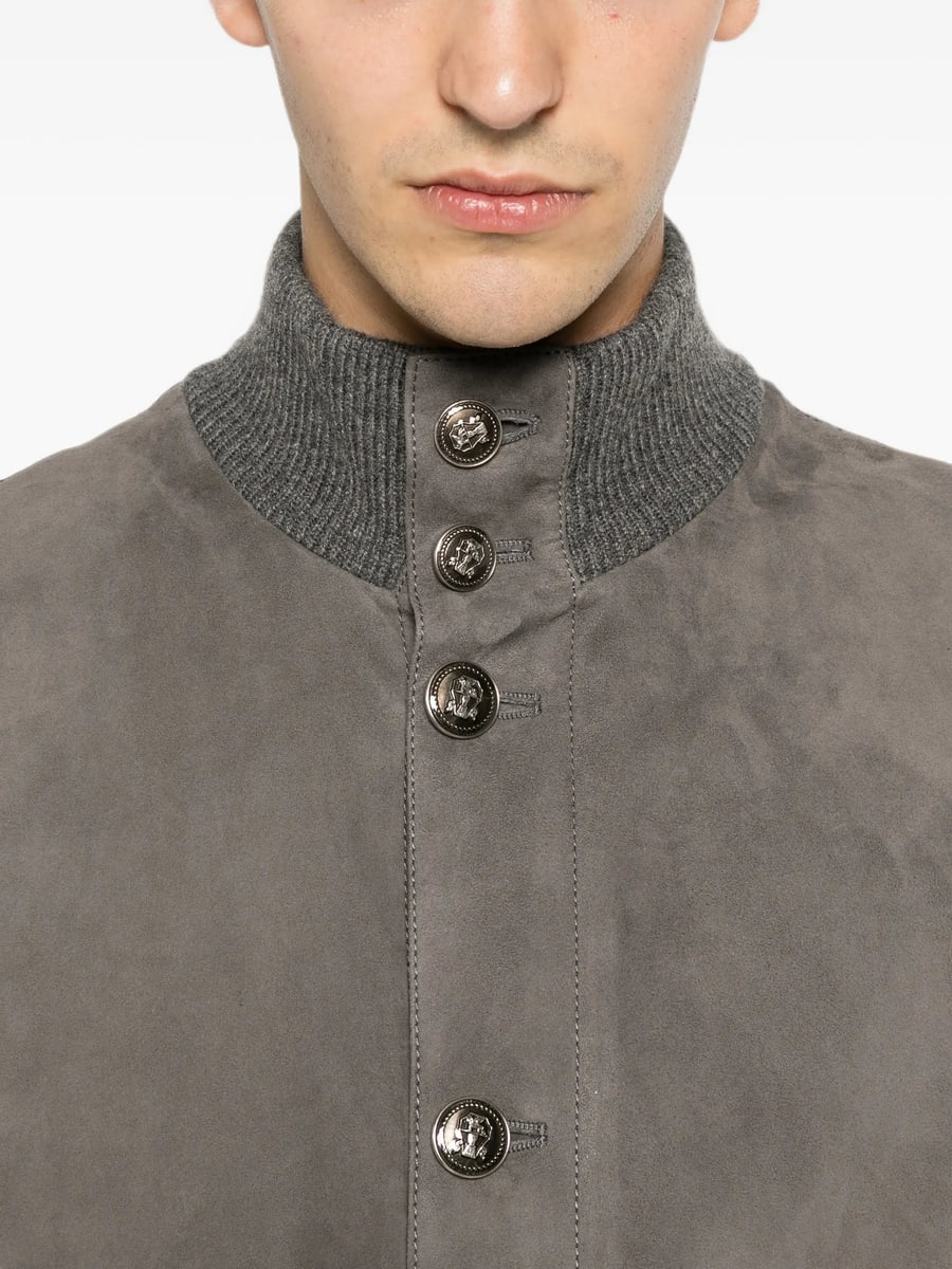 Brunello Cucinelli Brunello Cucinelli Suede-panel Ribbed Jacket, view 3