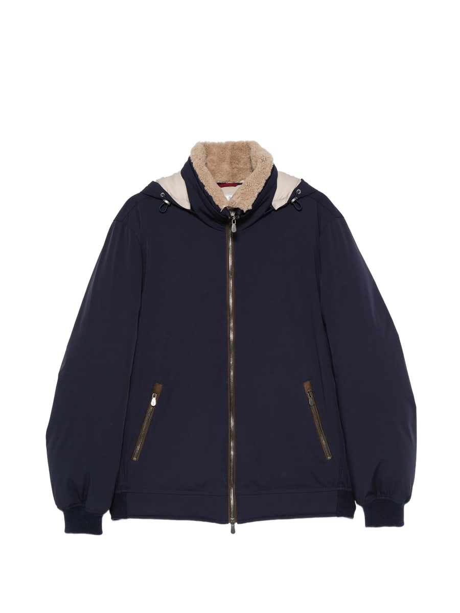 Brunello Cucinelli Brunello Cucinelli Shearling-collar Hooded Jacket