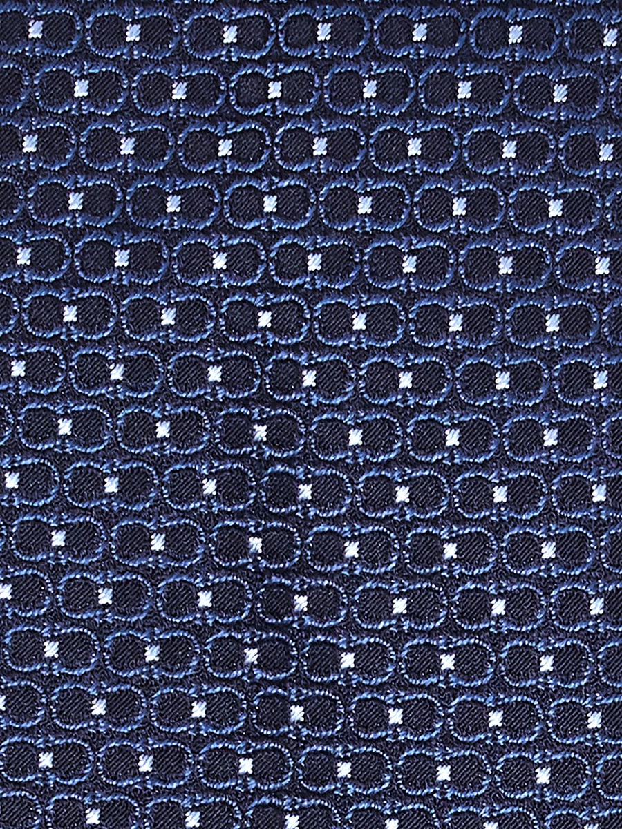 Ferragamo Ferragamo Double-Gancini Silk Jacquard Tie, view 2