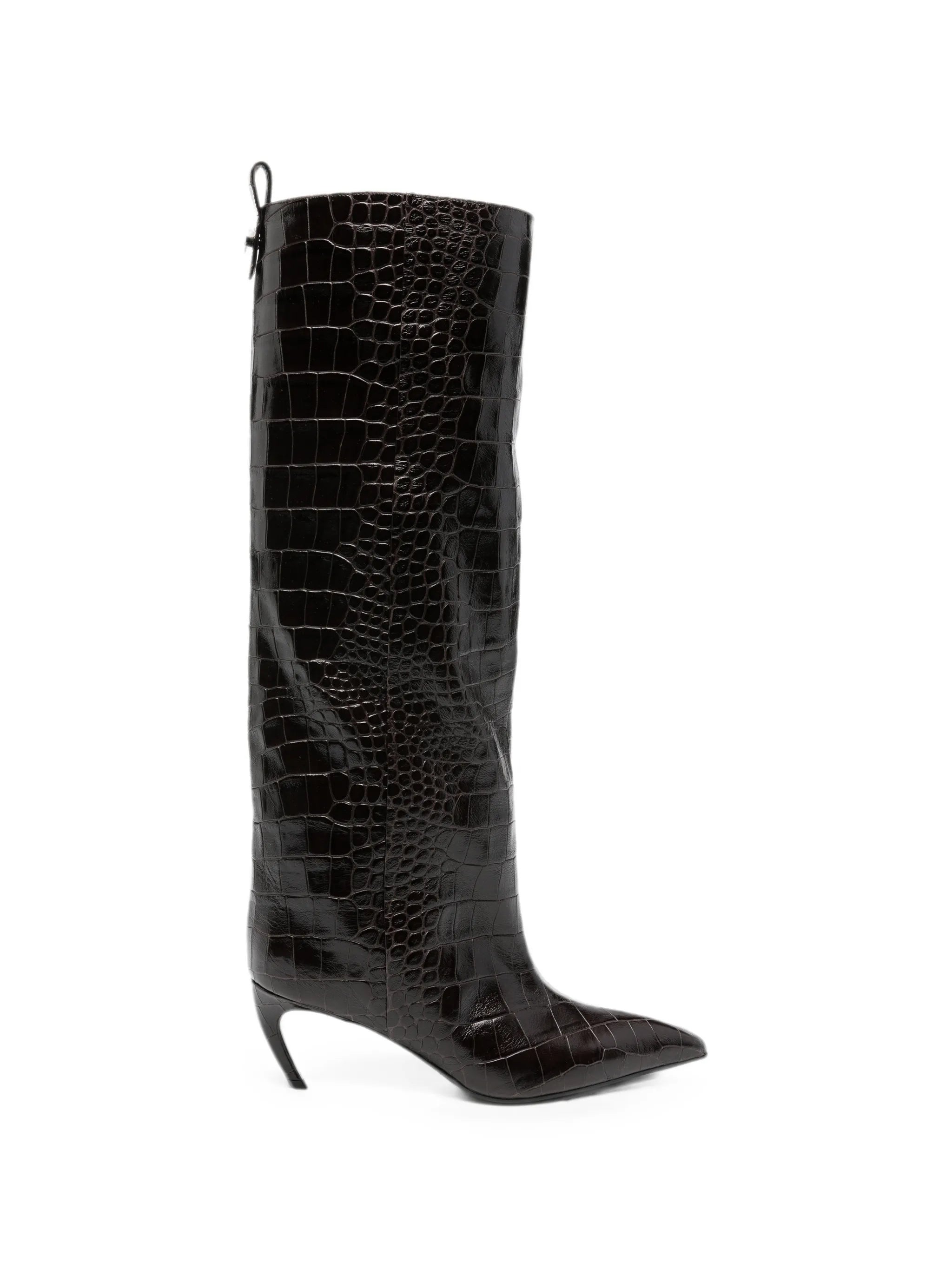 The Attico The Attico Lea Croc-print Pointed Boots
