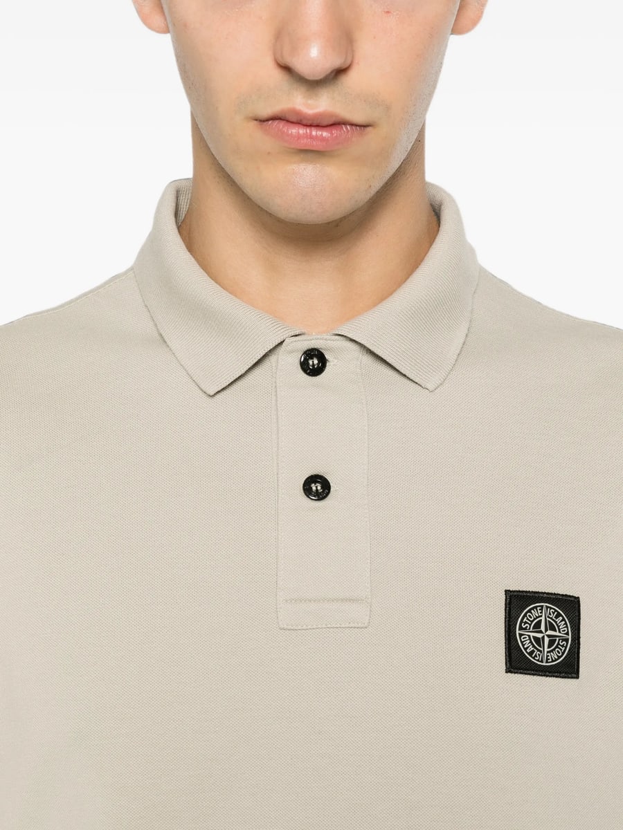Stone Island Stone Island Logo-patch Piqué Polo Shirt, view 3