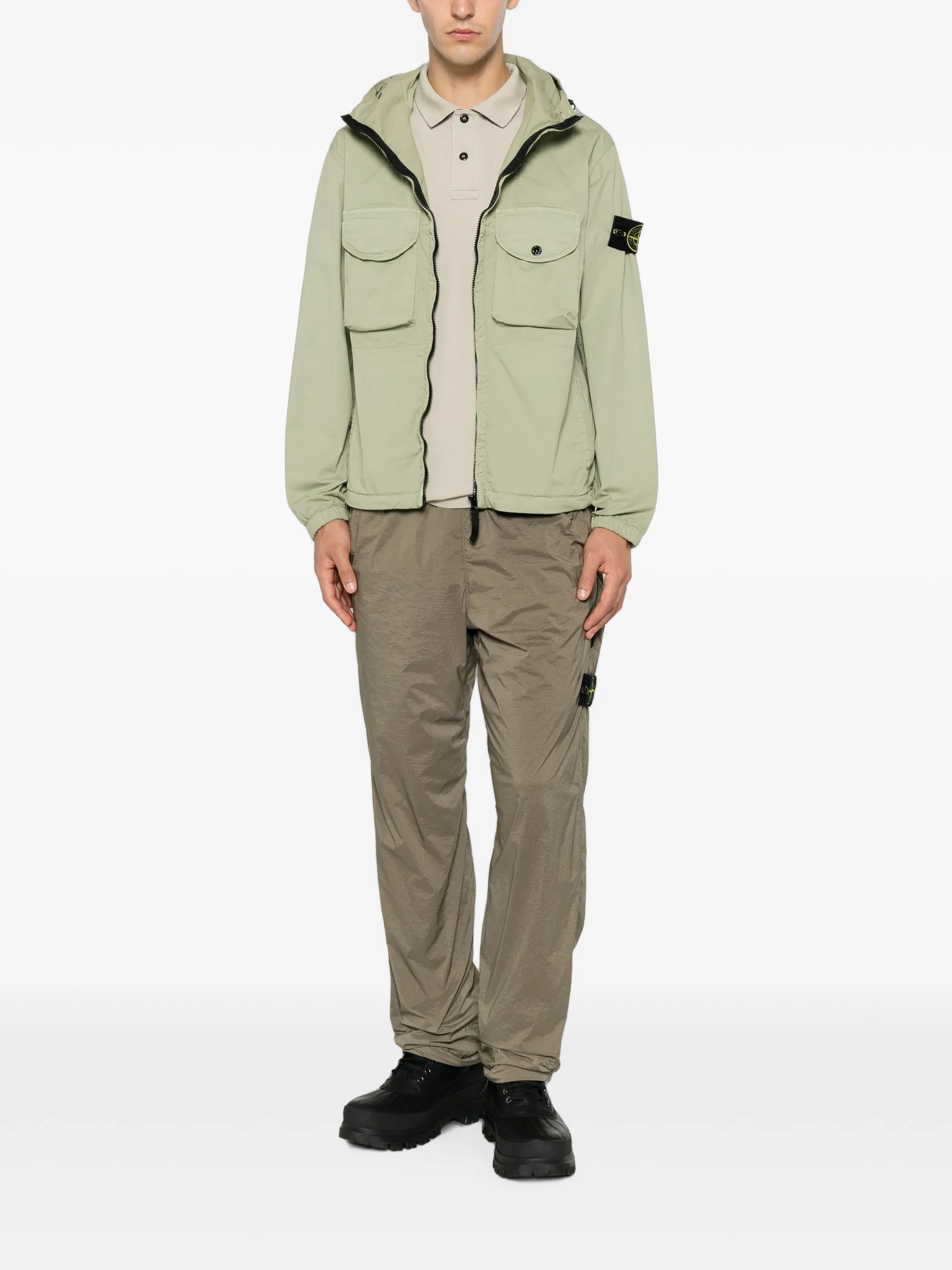 Stone Island Stone Island Logo-patch Piqué Polo Shirt, view 2