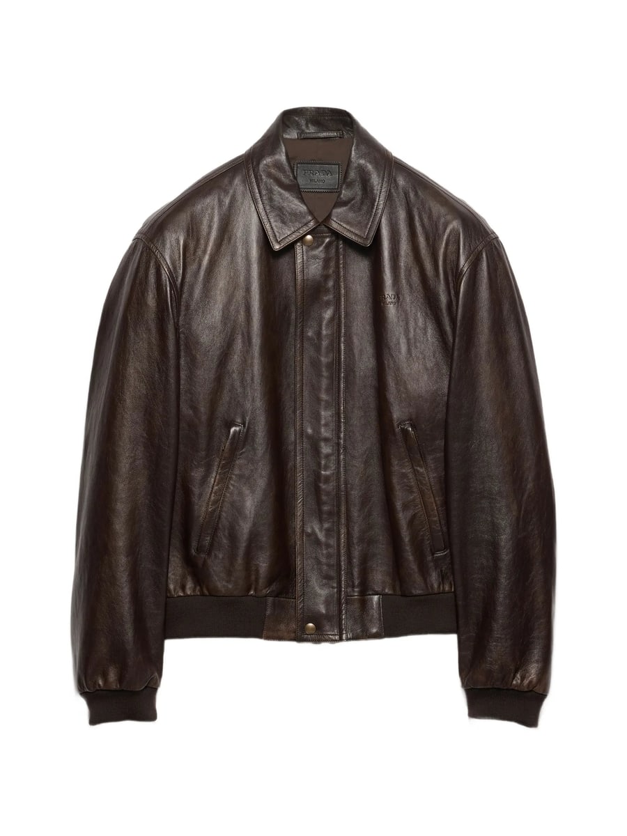 Prada Prada Nappa Leather Bomber Jacket