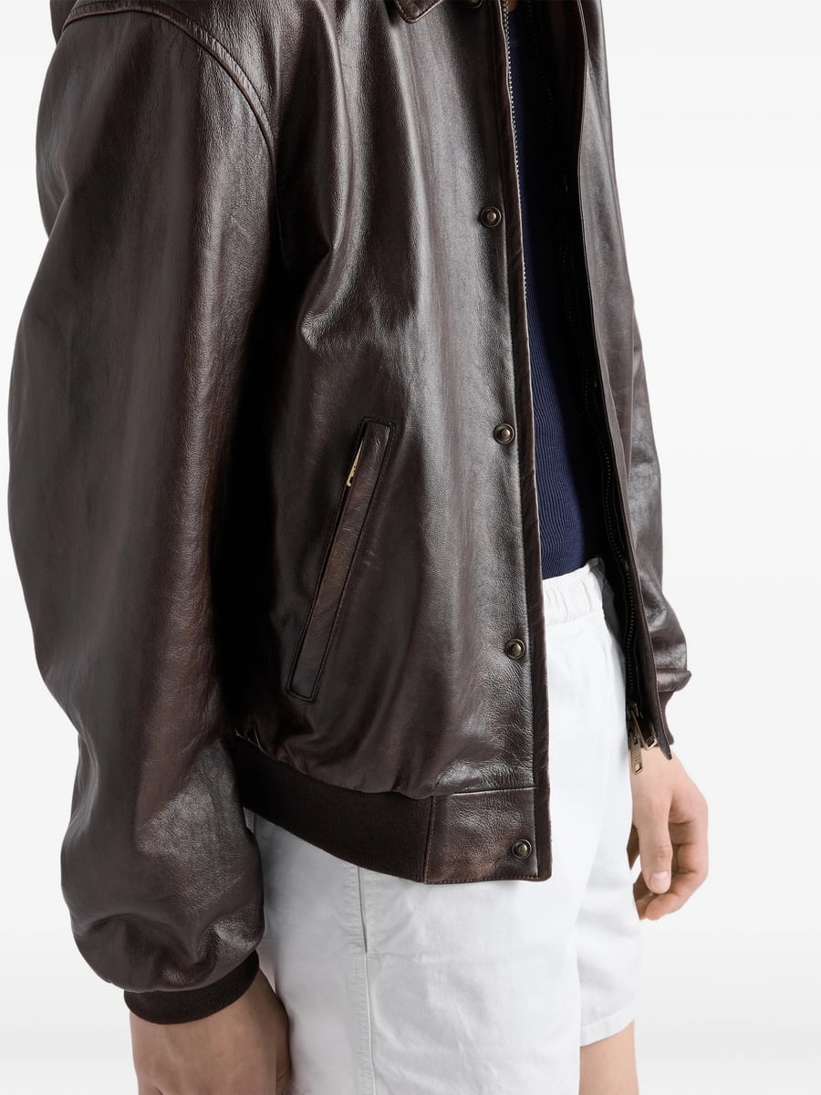 Prada Prada Nappa Leather Bomber Jacket, view 3