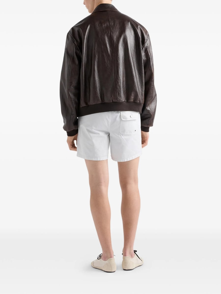 Prada Prada Nappa Leather Bomber Jacket, view 6
