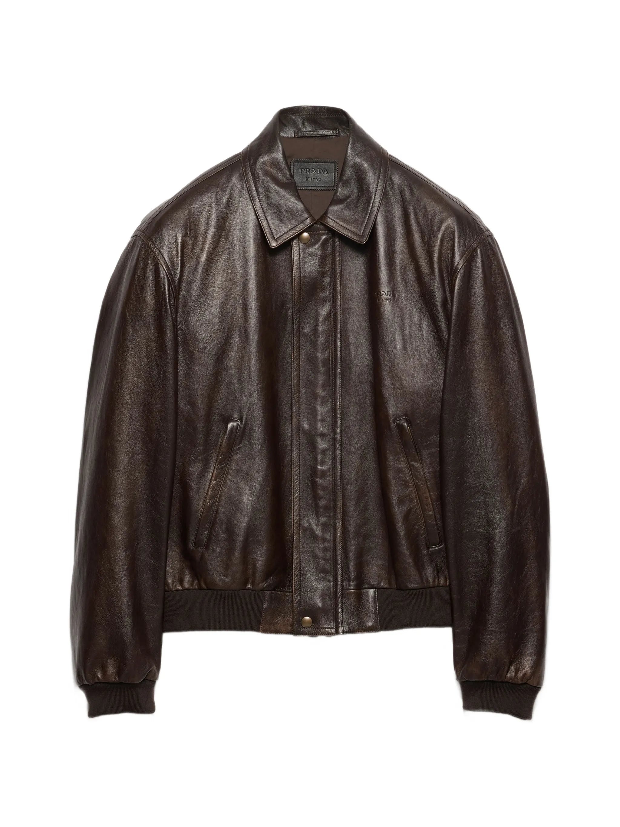 Prada Prada Nappa Leather Bomber Jacket
