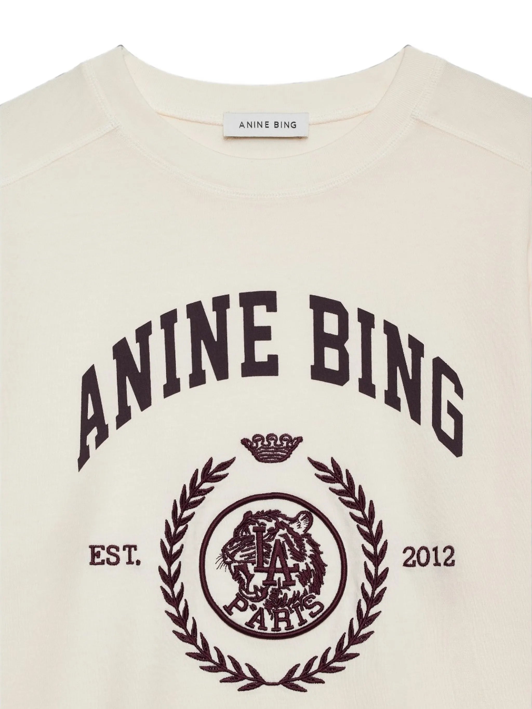 Anine Bing Anine Bing Jaylin T-shirt Collegiate - Cream, view 2