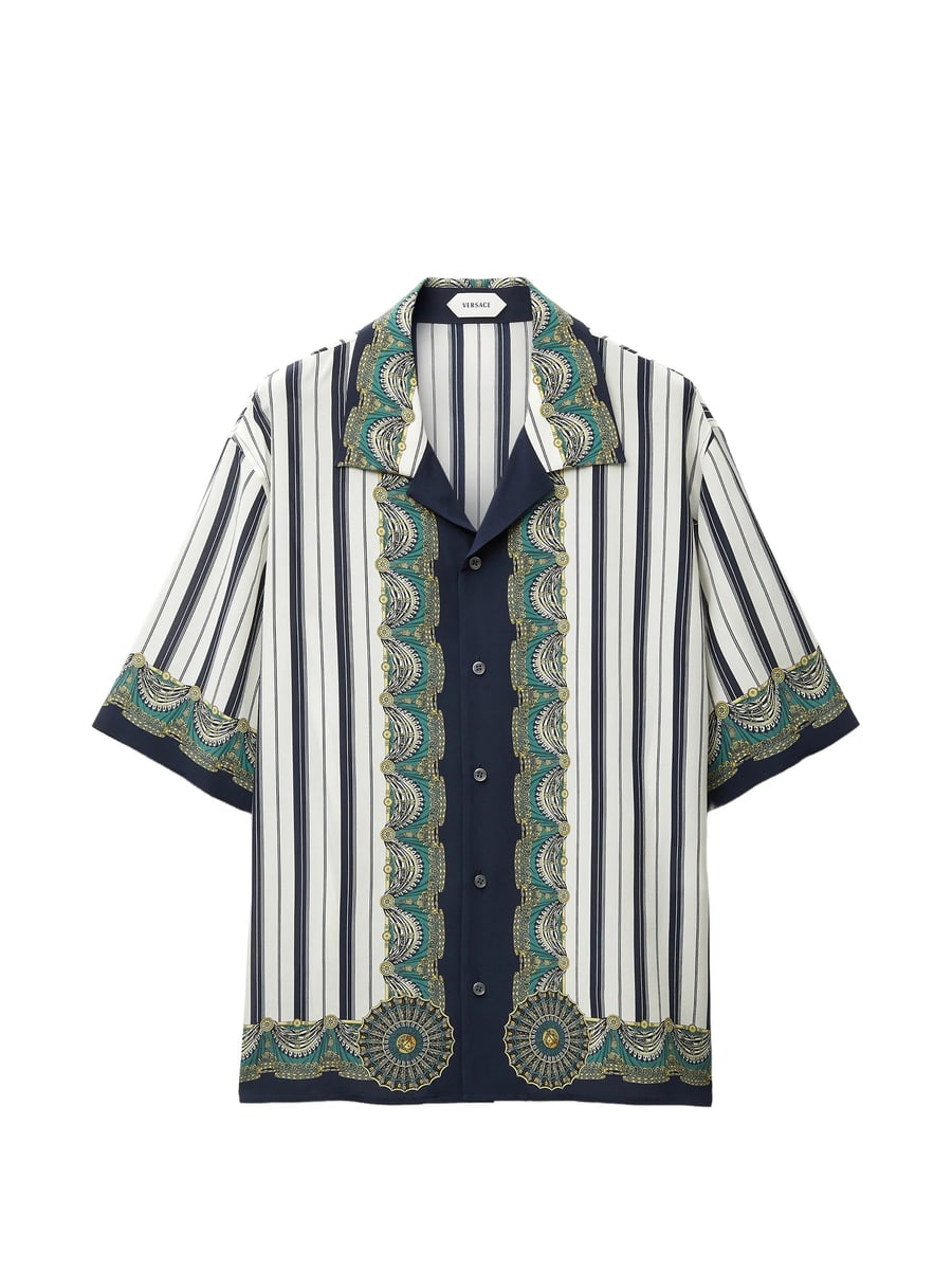 Versace Versace Printed Crêpe De Chine Silk Shirt