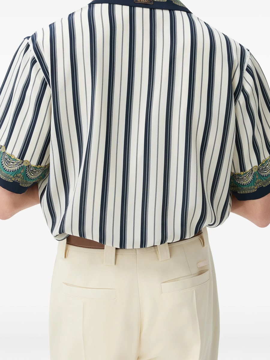 Versace Versace Printed Crêpe De Chine Silk Shirt, view 2