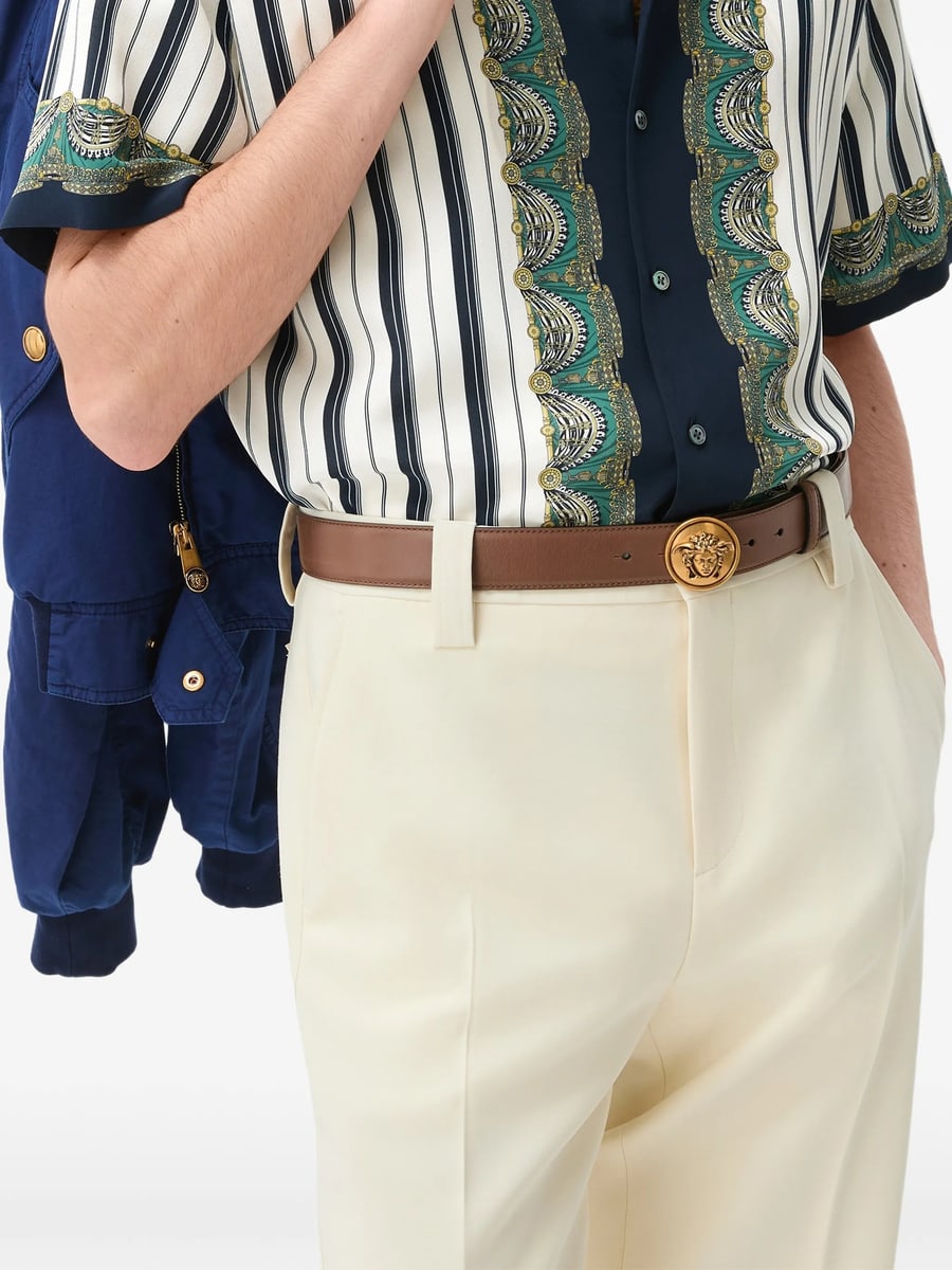 Versace Versace Printed Crêpe De Chine Silk Shirt, view 3