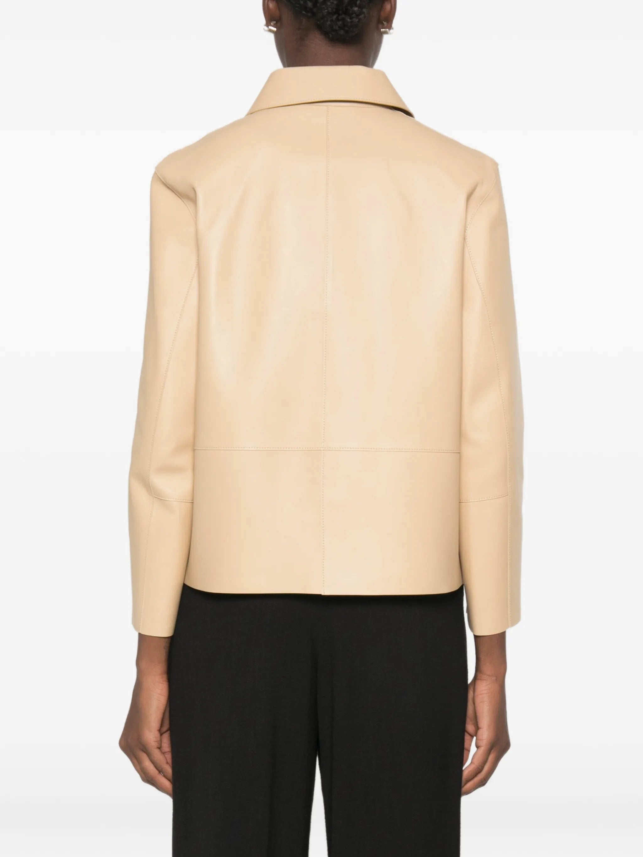 Toteme Toteme Button-up Leather Jacket, view 2